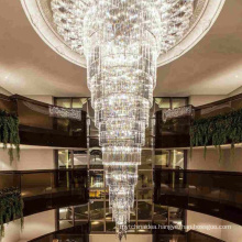 Custom made luxury hotel large lobby modern ceiling pendants crystal lighting chandelier